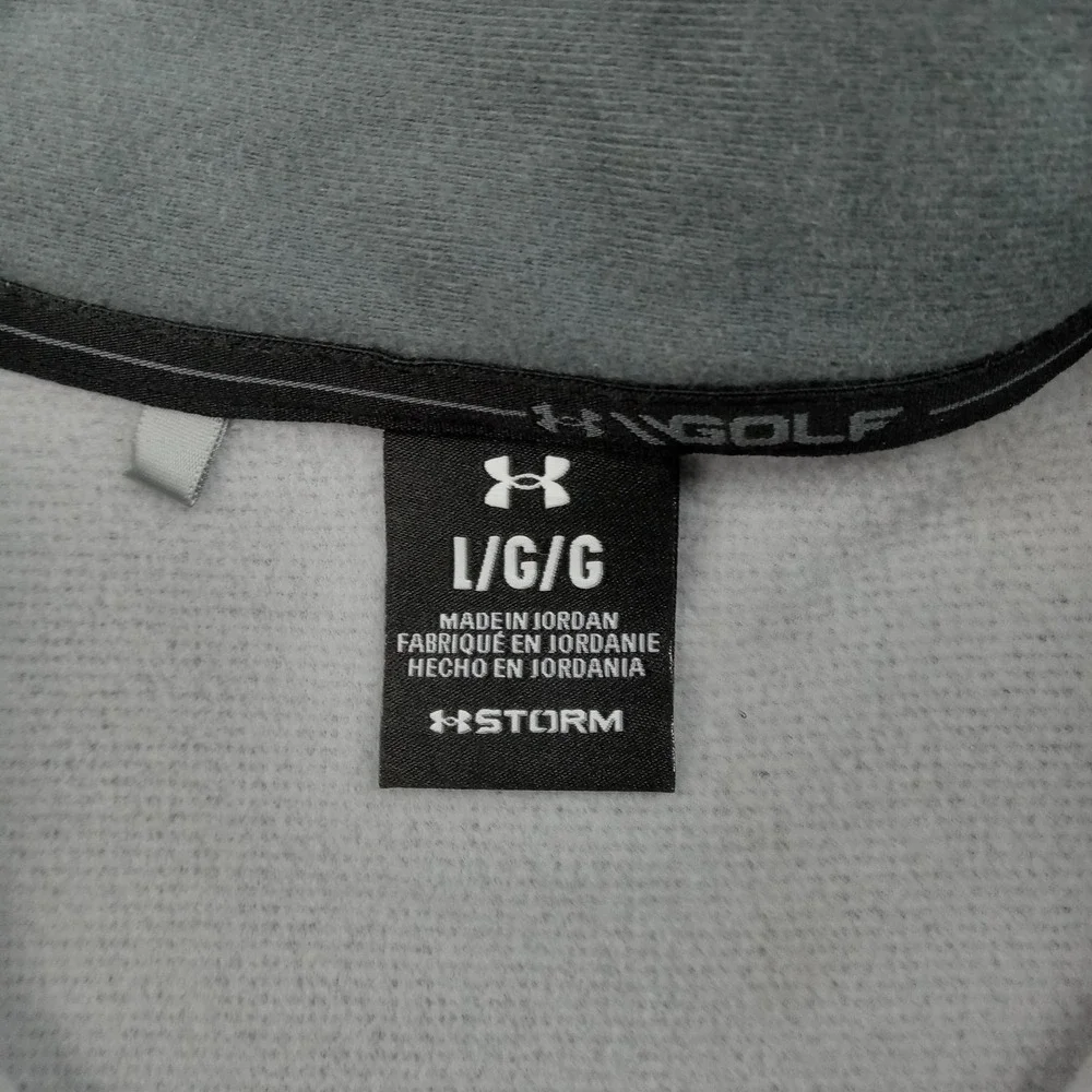 Under Armour Mens Large Sweater Gray‎ UA Storm Fleece Golf Quarter Zip Pullover